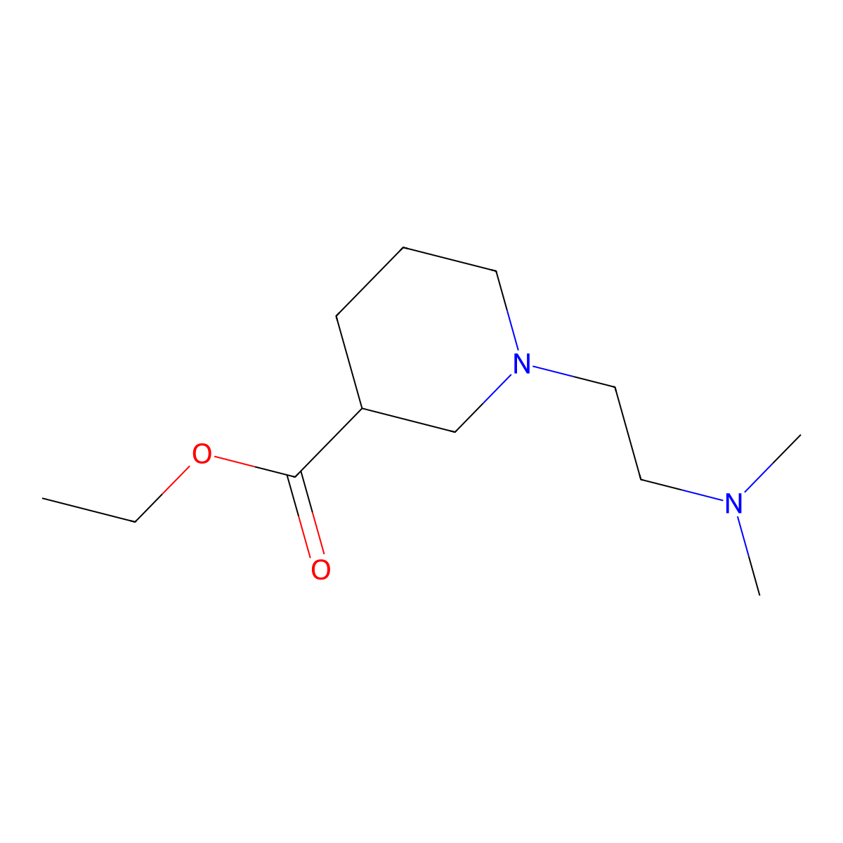 Ethyl 1-(2-(dimethylamino)ethyl)piperidine-3-carboxylate molecular structure, CAS 451461-67-9