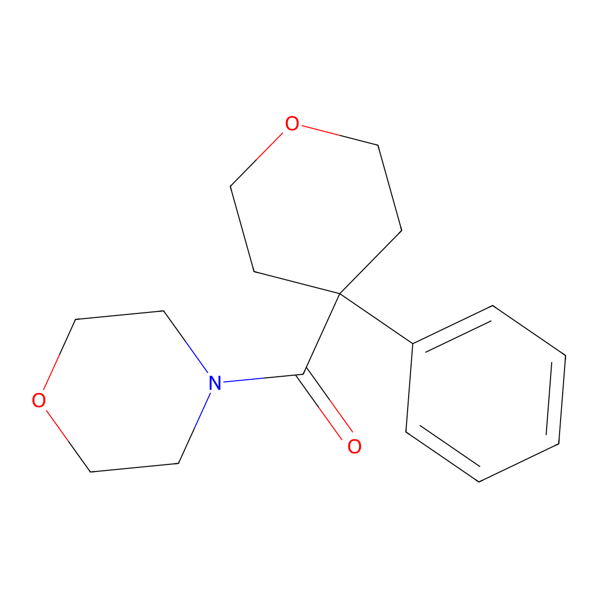 Morpholin-4-yl-(4-phenyl-tetrahydro-pyran-4-yl)-methanone molecular structure, CAS 451461-73-7
