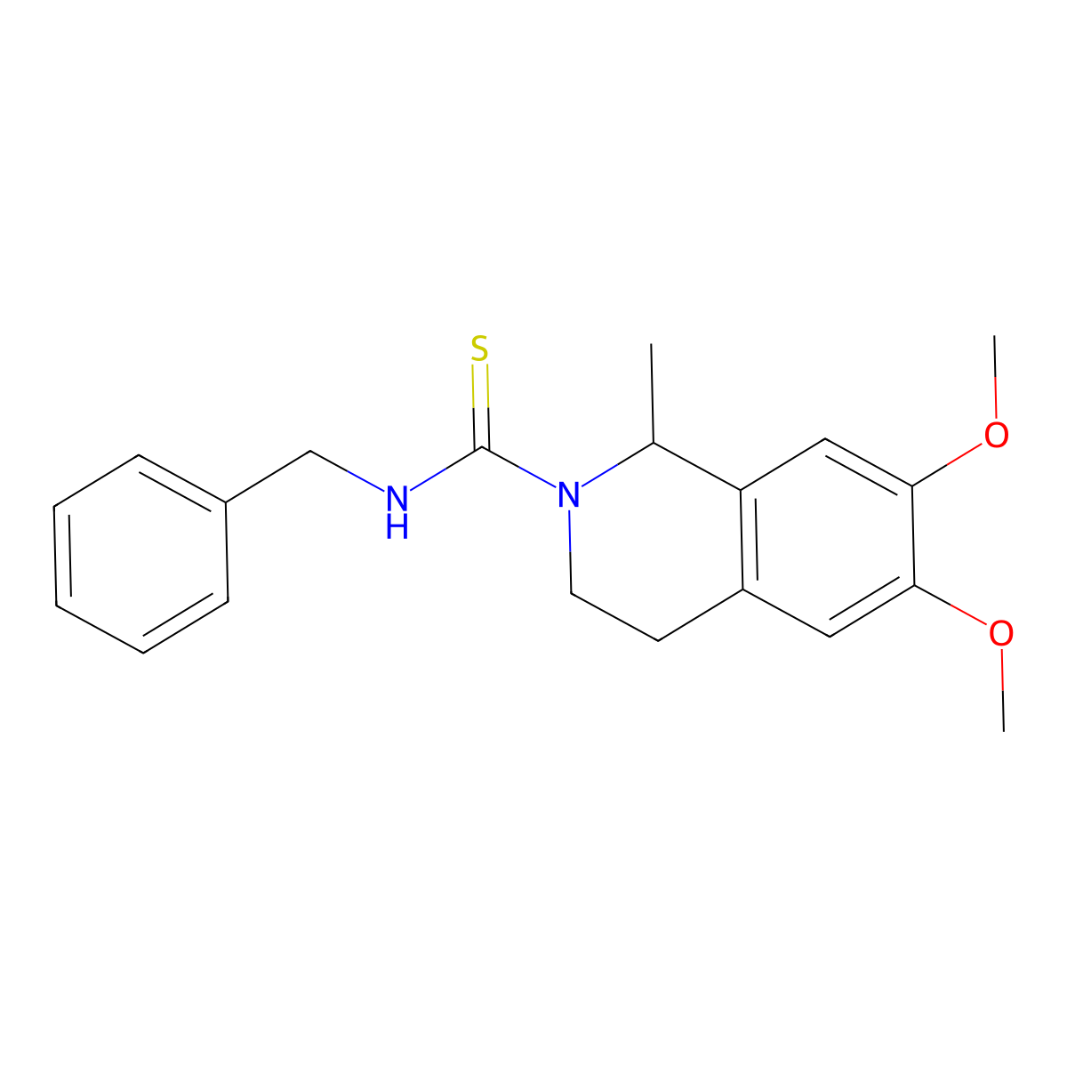 N-benzyl-6,7-dimethoxy-1-methyl-3,4-dihydroisoquinoline-2(1H)-carbothioamide molecular structure, CAS 451461-83-9