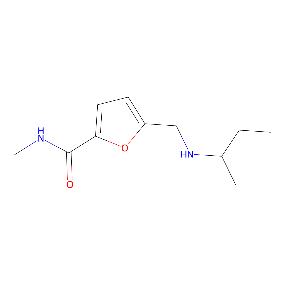 5-[(butan-2-ylamino)methyl]-N-methylfuran-2-carboxamide molecular structure, CAS 451461-85-1
