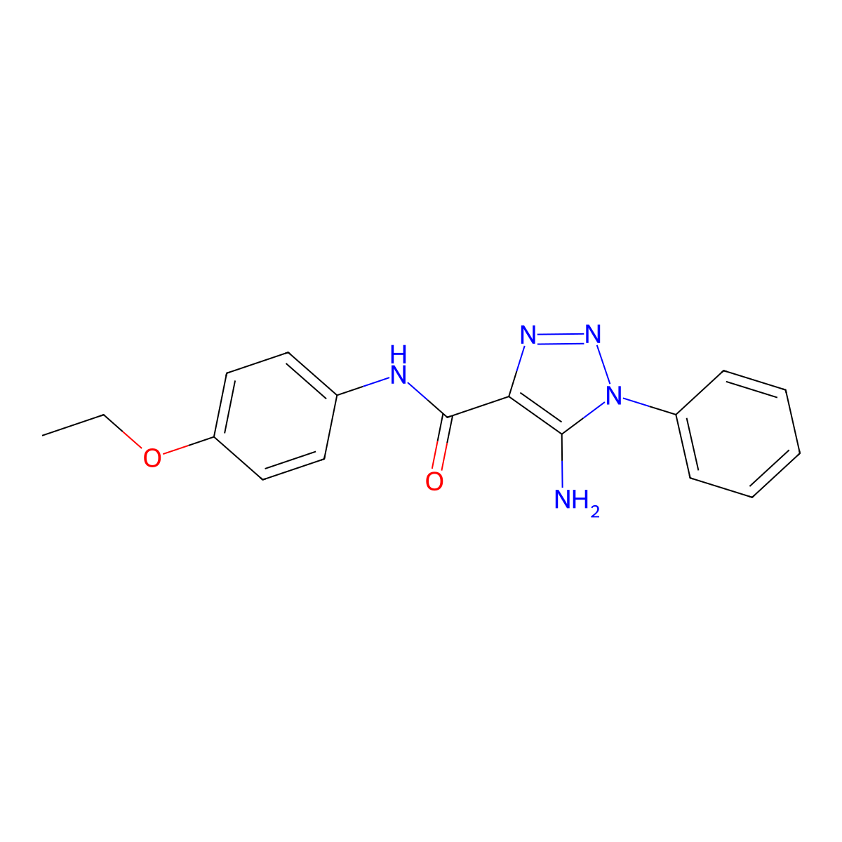 5-amino-N-(4-ethoxyphenyl)-1-phenyl-1H-1,2,3-triazole-4-carboxamide molecular structure, CAS 451462-43-4