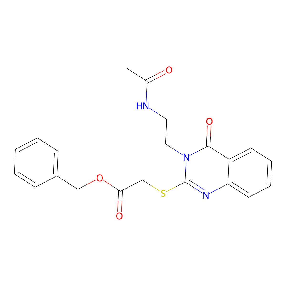 Benzyl 2-((3-(2-acetamidoethyl)-4-oxo-3,4-dihydroquinazolin-2-yl)thio)acetate molecular structure, CAS 451463-33-5