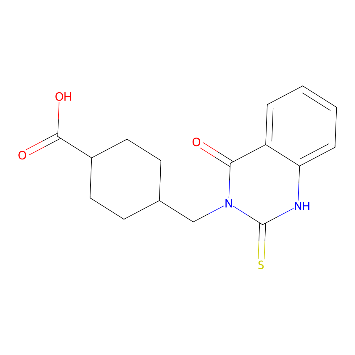 4-[(4-oxo-2-sulfanylidene-1H-quinazolin-3-yl)methyl]cyclohexane-1-carboxylic Acid molecular structure, CAS 451465-62-6