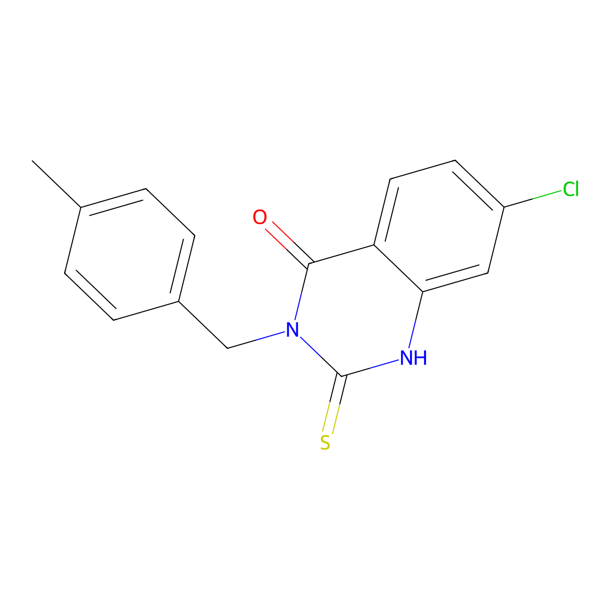 7-chloro-3-[(4-methylphenyl)methyl]-2-sulfanylidene-1H-quinazolin-4-one molecular structure, CAS 451465-73-9