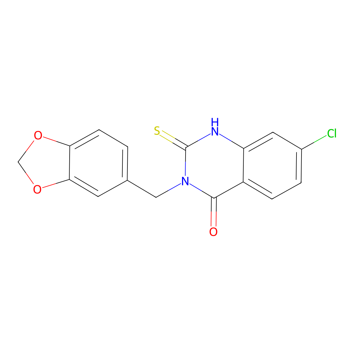 3-(1,3-benzodioxol-5-ylmethyl)-7-chloro-2-sulfanylidene-1H-quinazolin-4-one molecular structure, CAS 451465-76-2