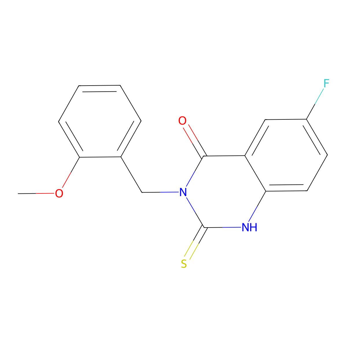 6-fluoro-3-[(2-methoxyphenyl)methyl]-2-sulfanylidene-1H-quinazolin-4-one molecular structure, CAS 451465-79-5
