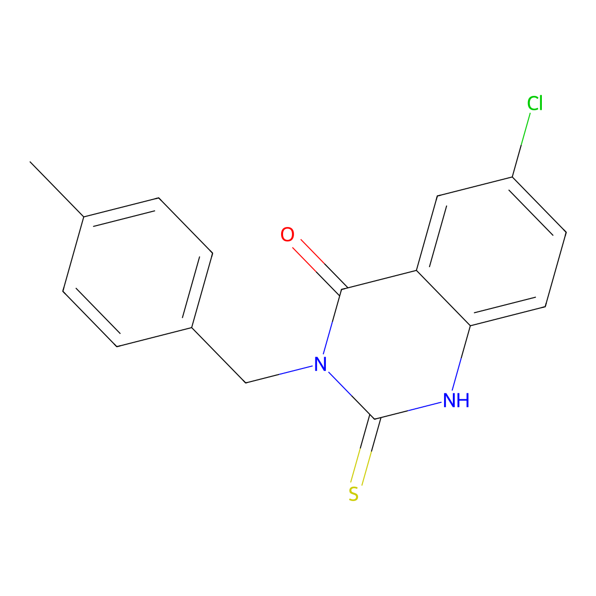 6-chloro-3-[(4-methylphenyl)methyl]-2-sulfanylidene-1H-quinazolin-4-one molecular structure, CAS 451465-81-9