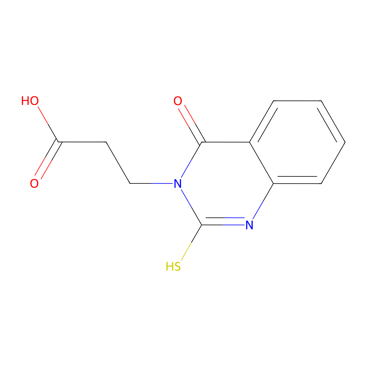 3-(4-Oxo-2-sulfanyl-3,4-dihydroquinazolin-3-yl)propanoic acid molecular structure, CAS 451465-82-0