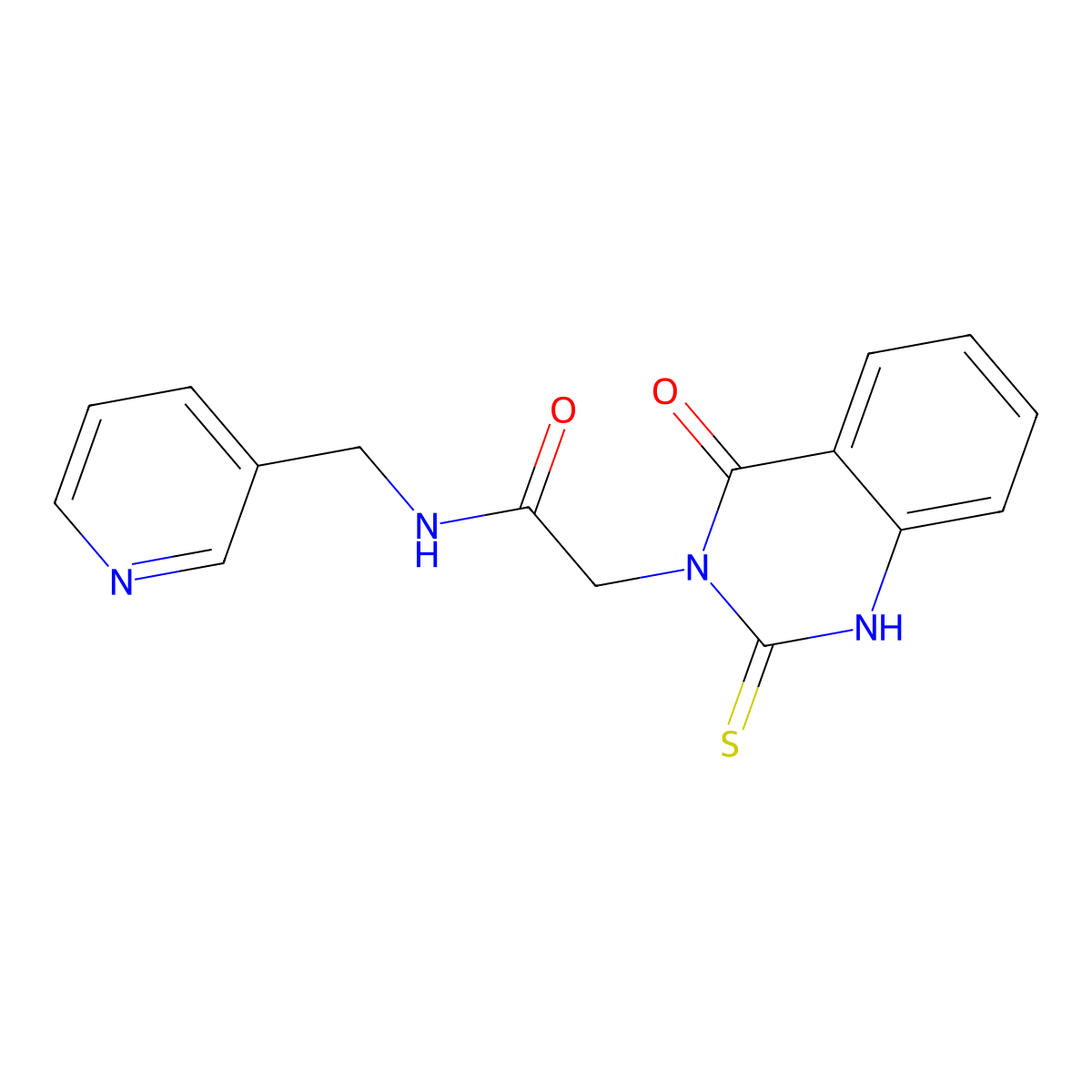 2-(4-oxo-2-sulfanylidene-1H-quinazolin-3-yl)-N-(pyridin-3-ylmethyl)acetamide molecular structure, CAS 451465-83-1
