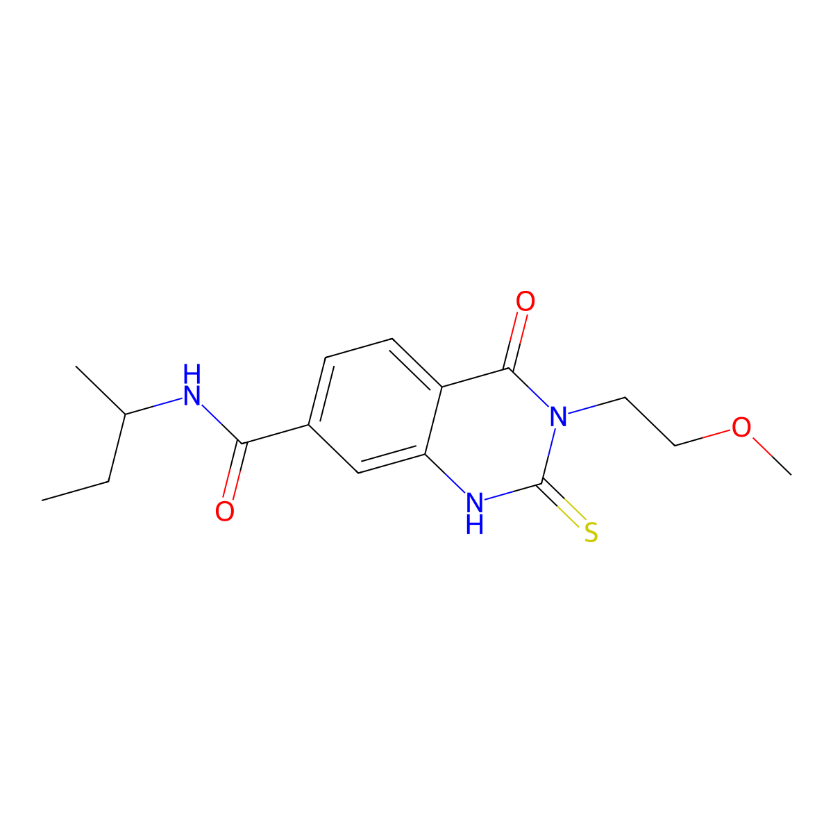 N-(sec-butyl)-3-(2-methoxyethyl)-4-oxo-2-thioxo-1,2,3,4-tetrahydroquinazoline-7-carboxamide molecular structure, CAS 451465-88-6