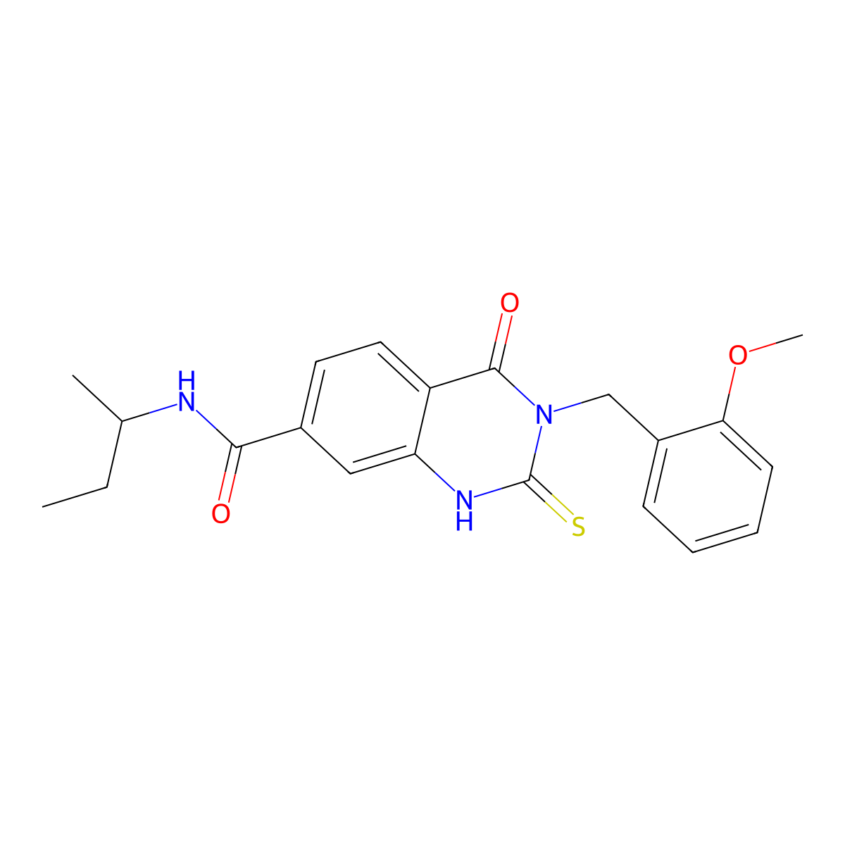N-(sec-butyl)-3-(2-methoxybenzyl)-4-oxo-2-thioxo-1,2,3,4-tetrahydroquinazoline-7-carboxamide molecular structure, CAS 451466-15-2