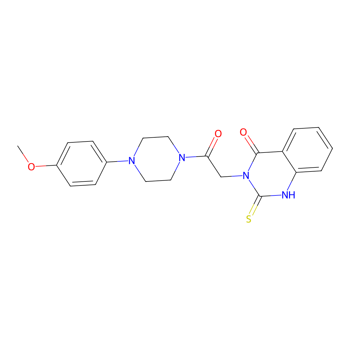 3-[2-[4-(4-methoxyphenyl)piperazin-1-yl]-2-oxoethyl]-2-sulfanylidene-1H-quinazolin-4-one molecular structure, CAS 451466-22-1