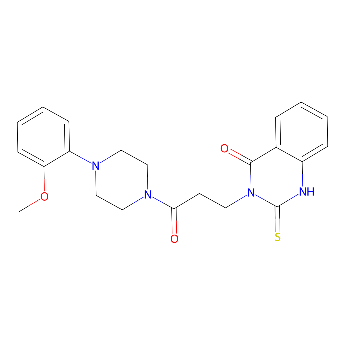 3-(3-(4-(2-methoxyphenyl)piperazin-1-yl)-3-oxopropyl)-2-thioxo-2,3-dihydroquinazolin-4(1H)-one molecular structure, CAS 451466-39-0