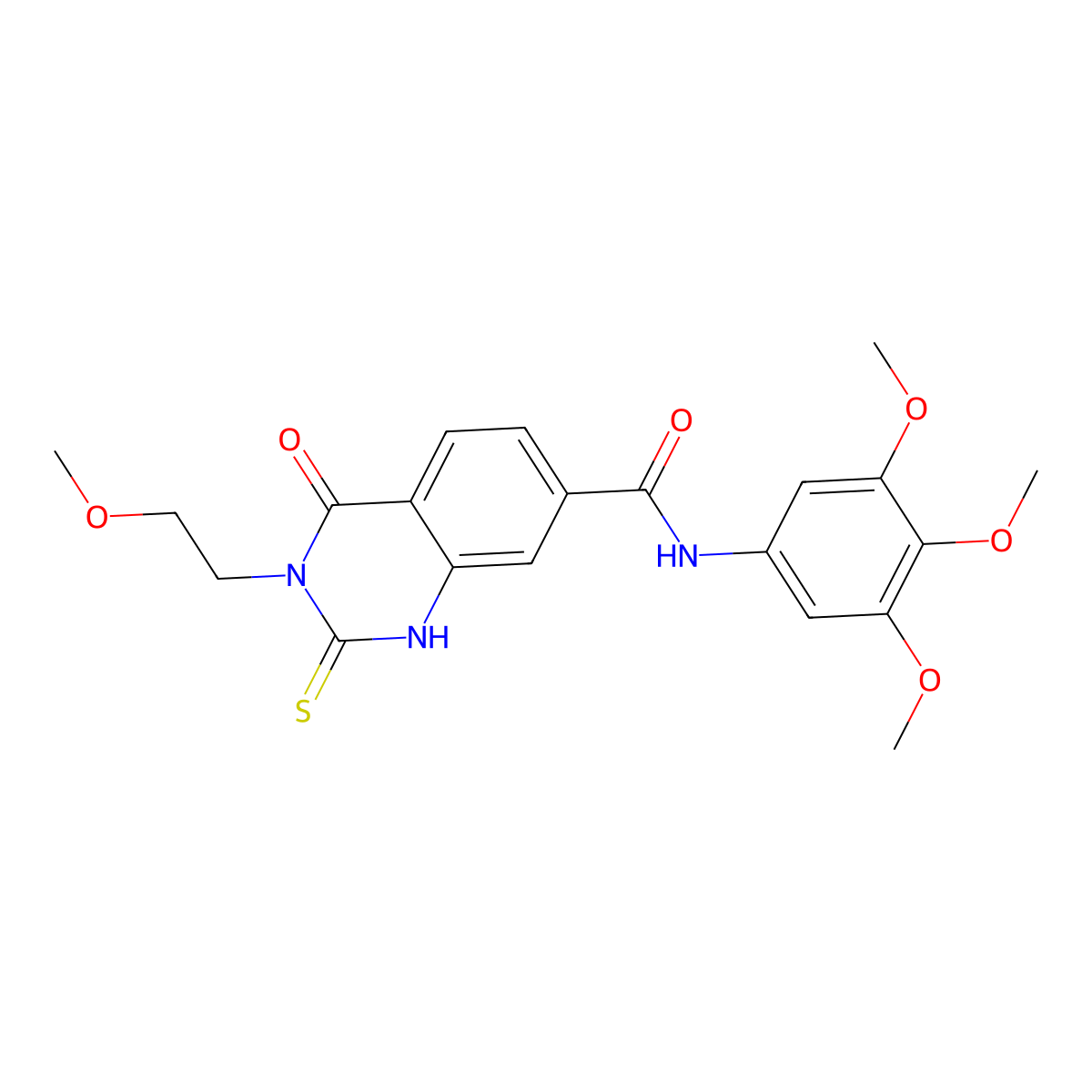 3-(2-methoxyethyl)-4-oxo-2-sulfanylidene-N-(3,4,5-trimethoxyphenyl)-1H-quinazoline-7-carboxamide molecular structure, CAS 451466-61-8