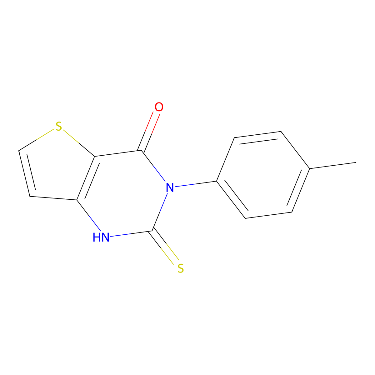 3-(4-methylphenyl)-2-sulfanylidene-1H,2H,3H,4H-thieno[3,2-d]pyrimidin-4-one molecular structure, CAS 451469-24-2