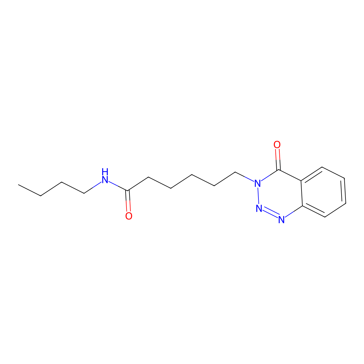 N-butyl-6-(4-oxo-1,2,3-benzotriazin-3-yl)hexanamide molecular structure, CAS 451469-32-2