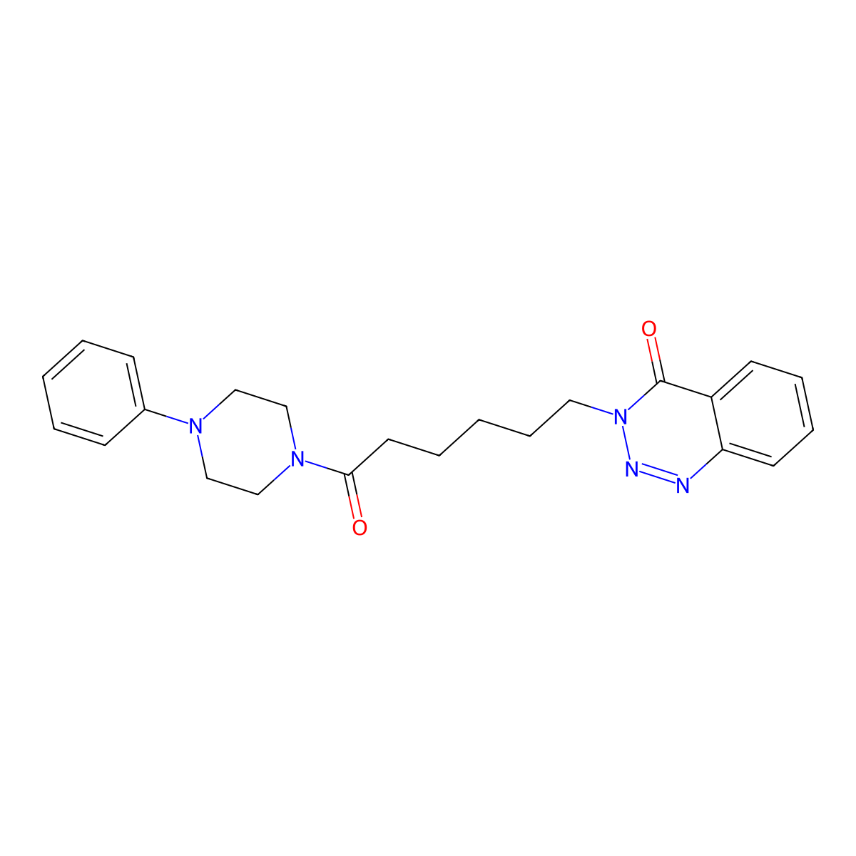 3-[6-oxo-6-(4-phenylpiperazino)hexyl]-1,2,3-benzotriazin-4(3H)-one molecular structure, CAS 451469-34-4