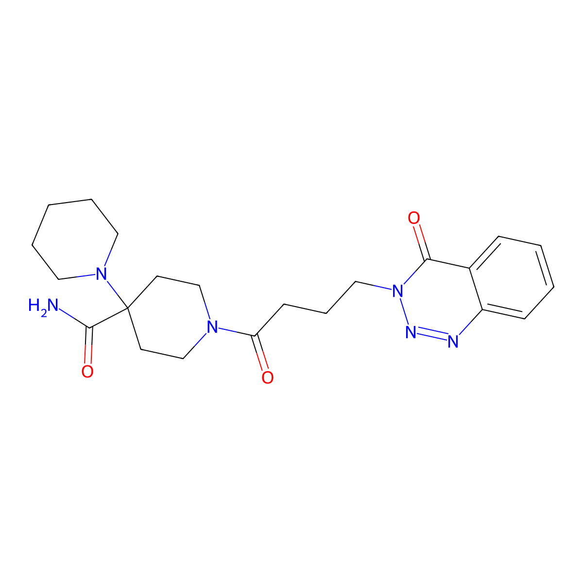 1'-(4-(4-oxobenzo[d][1,2,3]triazin-3(4H)-yl)butanoyl)-[1,4'-bipiperidine]-4'-carboxamide molecular structure, CAS 451469-39-9