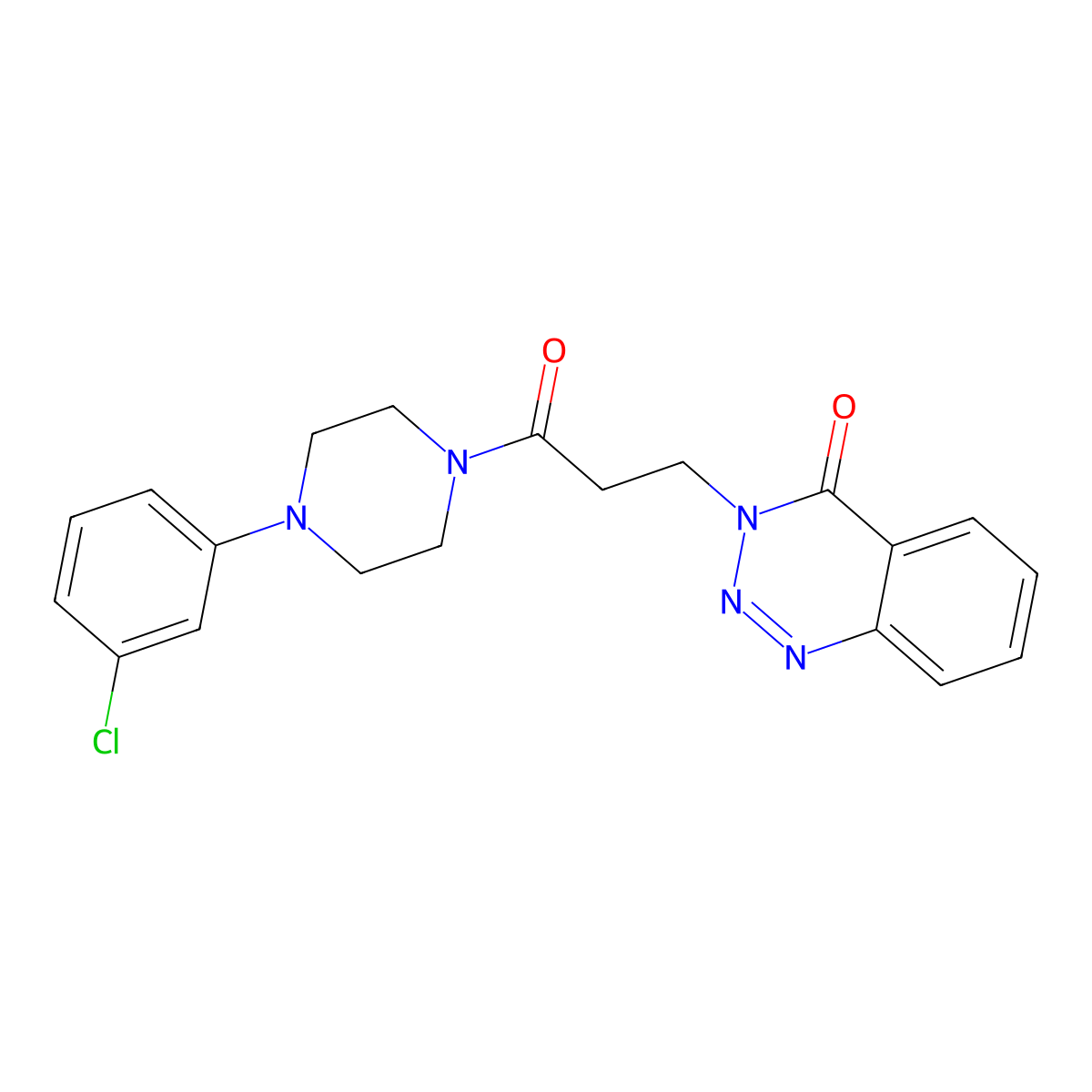 3-{3-[4-(3-chlorophenyl)piperazino]-3-oxopropyl}-1,2,3-benzotriazin-4(3H)-one molecular structure, CAS 451469-43-5