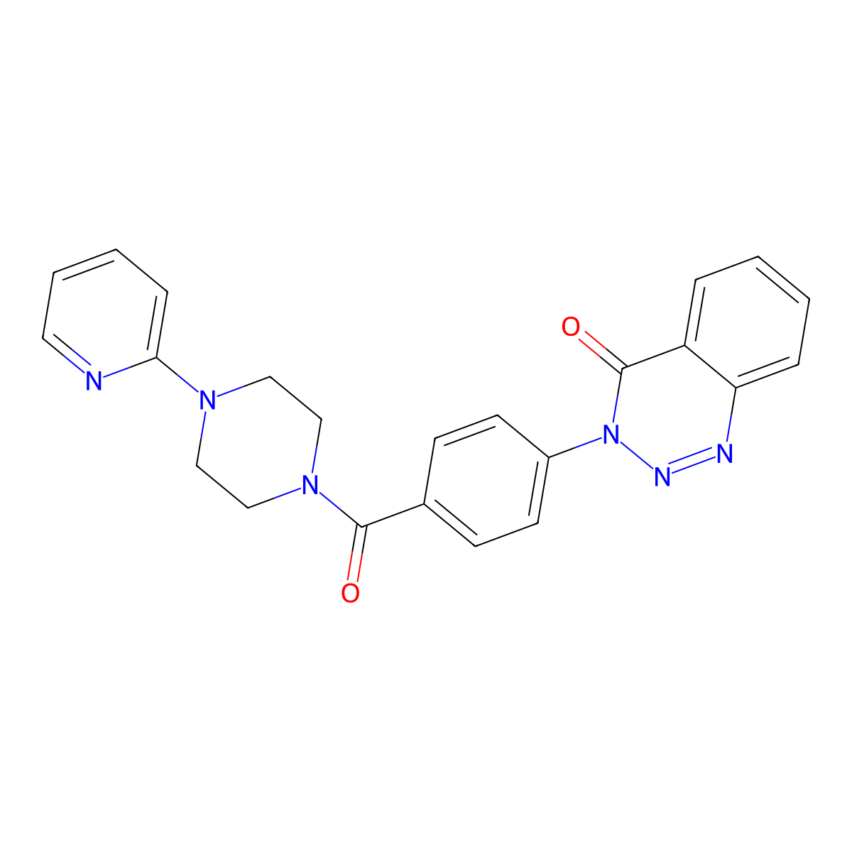 3-{4-[4-(Pyridin-2-yl)piperazine-1-carbonyl]phenyl}-3,4-dihydro-1,2,3-benzotriazin-4-one molecular structure, CAS 451469-45-7