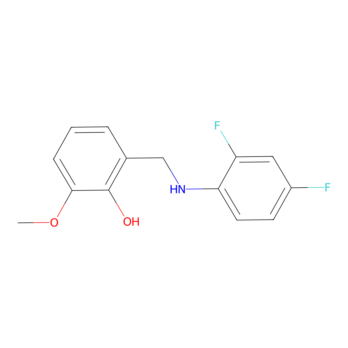 2-[(2,4-Difluoroanilino)methyl]-6-methoxybenzenol molecular structure, CAS 451469-51-5