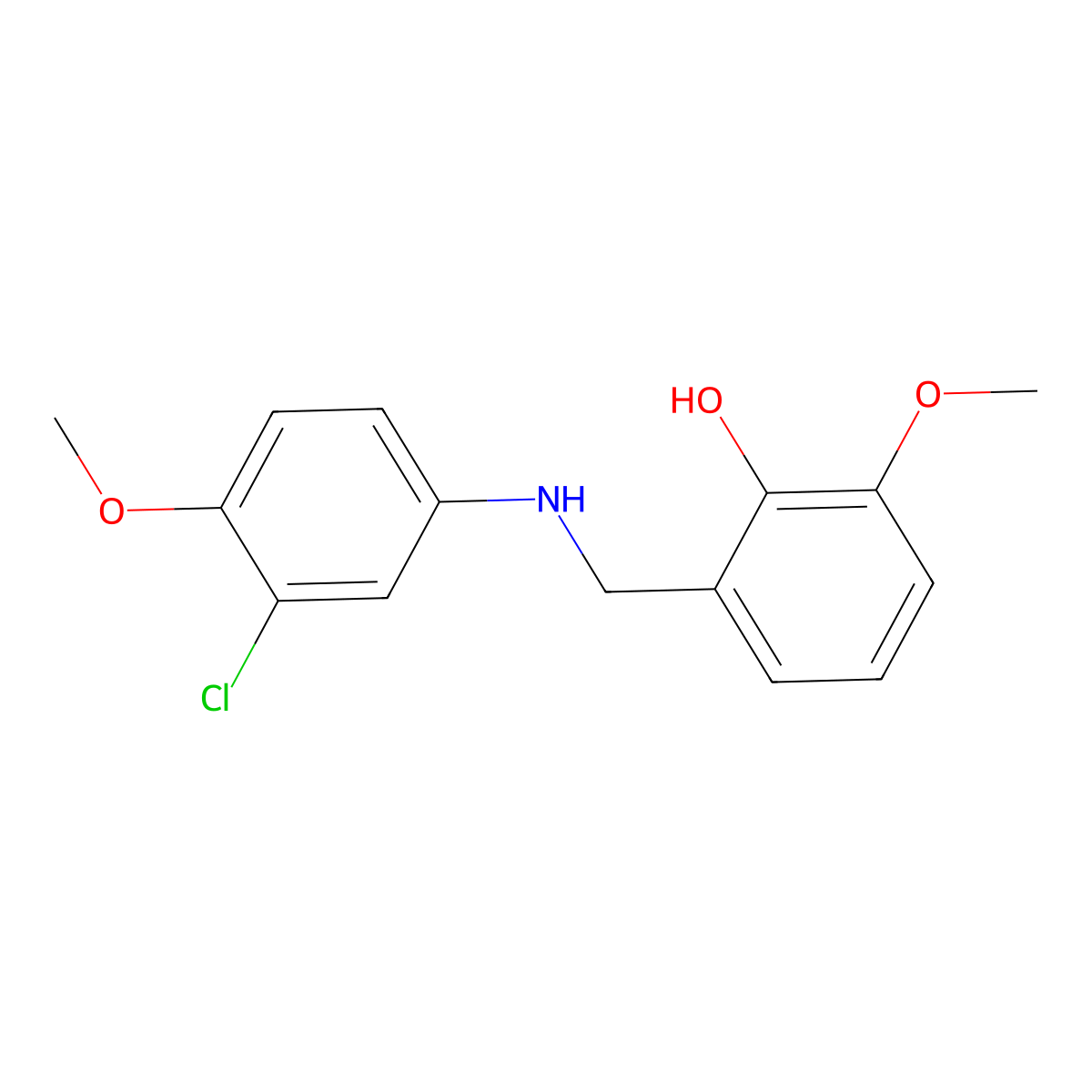 2-{[(3-Chloro-4-methoxyphenyl)amino]methyl}-6-methoxyphenol molecular structure, CAS 451469-54-8