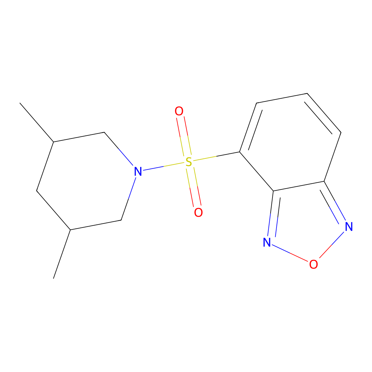 4-(3,5-Dimethylpiperidin-1-yl)sulfonyl-2,1,3-benzoxadiazole molecular structure, CAS 451469-93-5