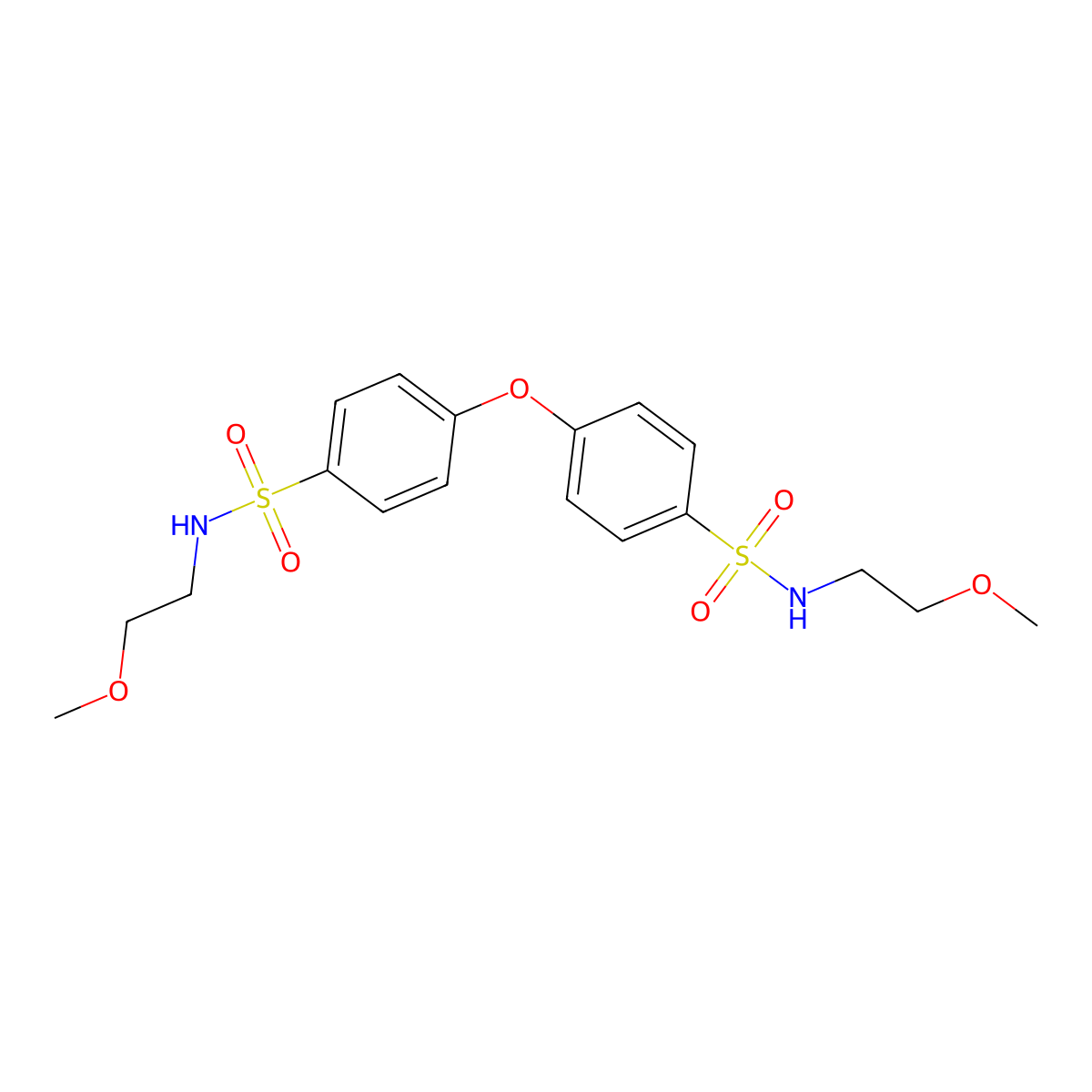 N-(2-methoxyethyl)-4-{4-[(2-methoxyethyl)sulfamoyl]phenoxy}benzene-1-sulfonamide molecular structure, CAS 451470-27-2