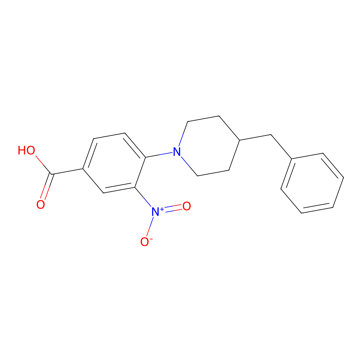 4-(4-Benzylpiperidin-1-yl)-3-nitrobenzoic acid molecular structure, CAS 451475-53-9
