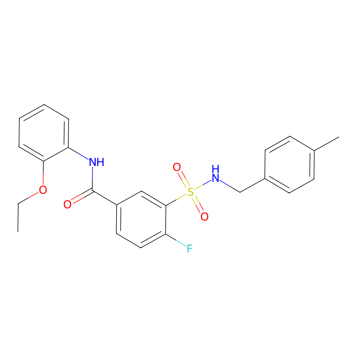 N-(2-ethoxyphenyl)-4-fluoro-3-[(4-methylphenyl)methylsulfamoyl]benzamide molecular structure, CAS 451477-52-4