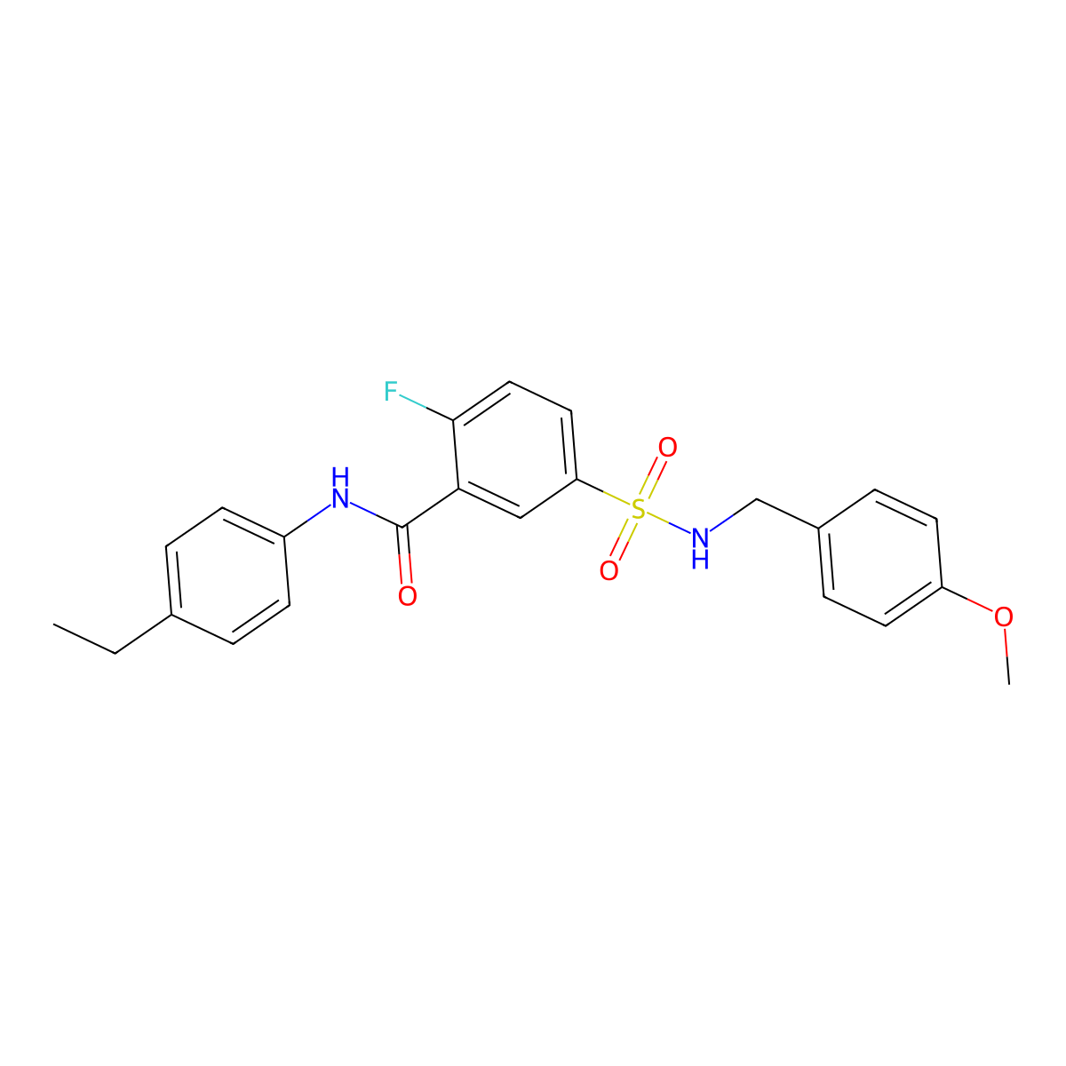 N-(4-ethylphenyl)-2-fluoro-5-[(4-methoxyphenyl)methylsulfamoyl]benzamide molecular structure, CAS 451482-73-8