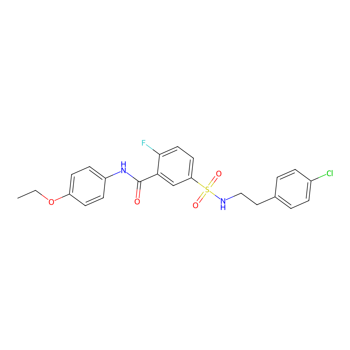 5-(N-(4-chlorophenethyl)sulfamoyl)-N-(4-ethoxyphenyl)-2-fluorobenzamide molecular structure, CAS 451483-82-2