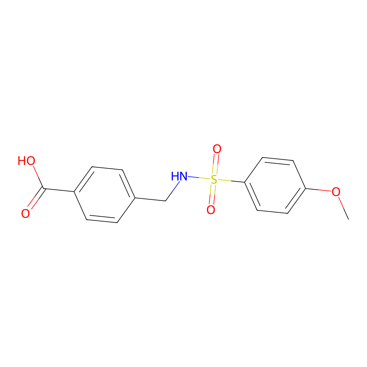 4-({[(4-Methoxyphenyl)sulfonyl]amino}methyl)benzoic acid molecular structure, CAS 451484-12-1