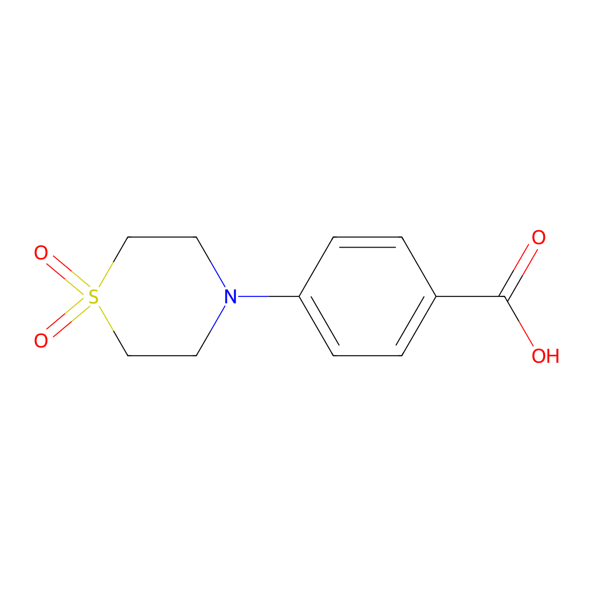 4-(1,1-Dioxidothiomorpholino)benzoic acid molecular structure, CAS 451485-62-4