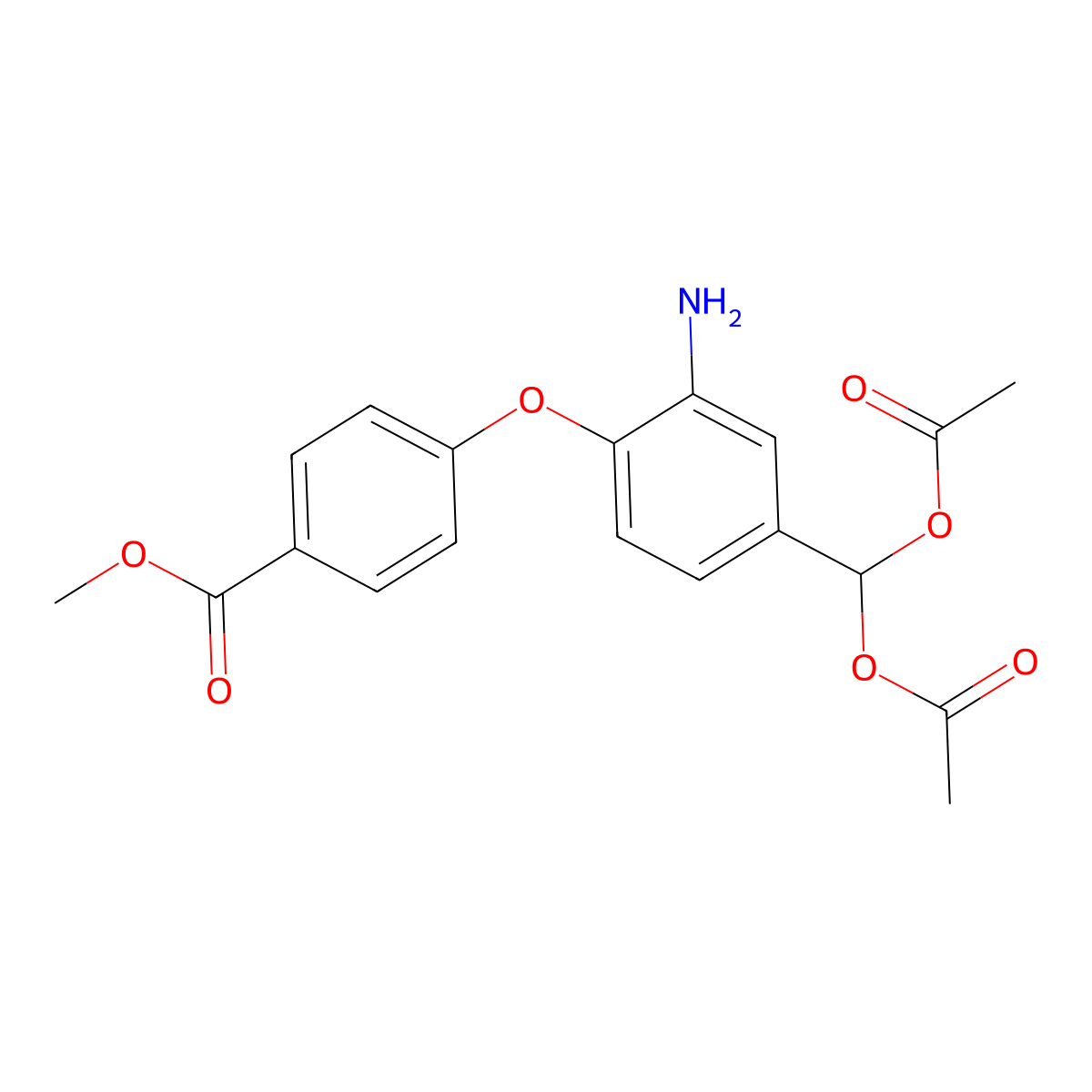 (3-Amino-4-(4-(methoxycarbonyl)phenoxy)phenyl)methylene diacetate molecular structure, CAS 451485-65-7