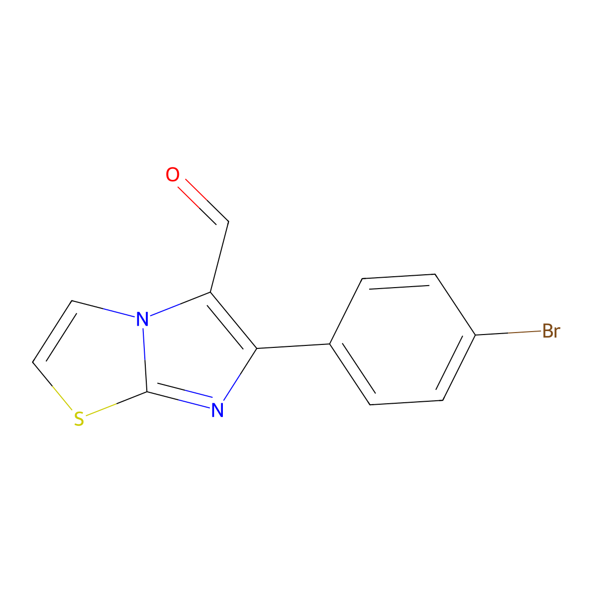 6-(4-Bromophenyl)imidazo[2,1-b][1,3]thiazole-5-carbaldehyde molecular structure, CAS 451485-66-8