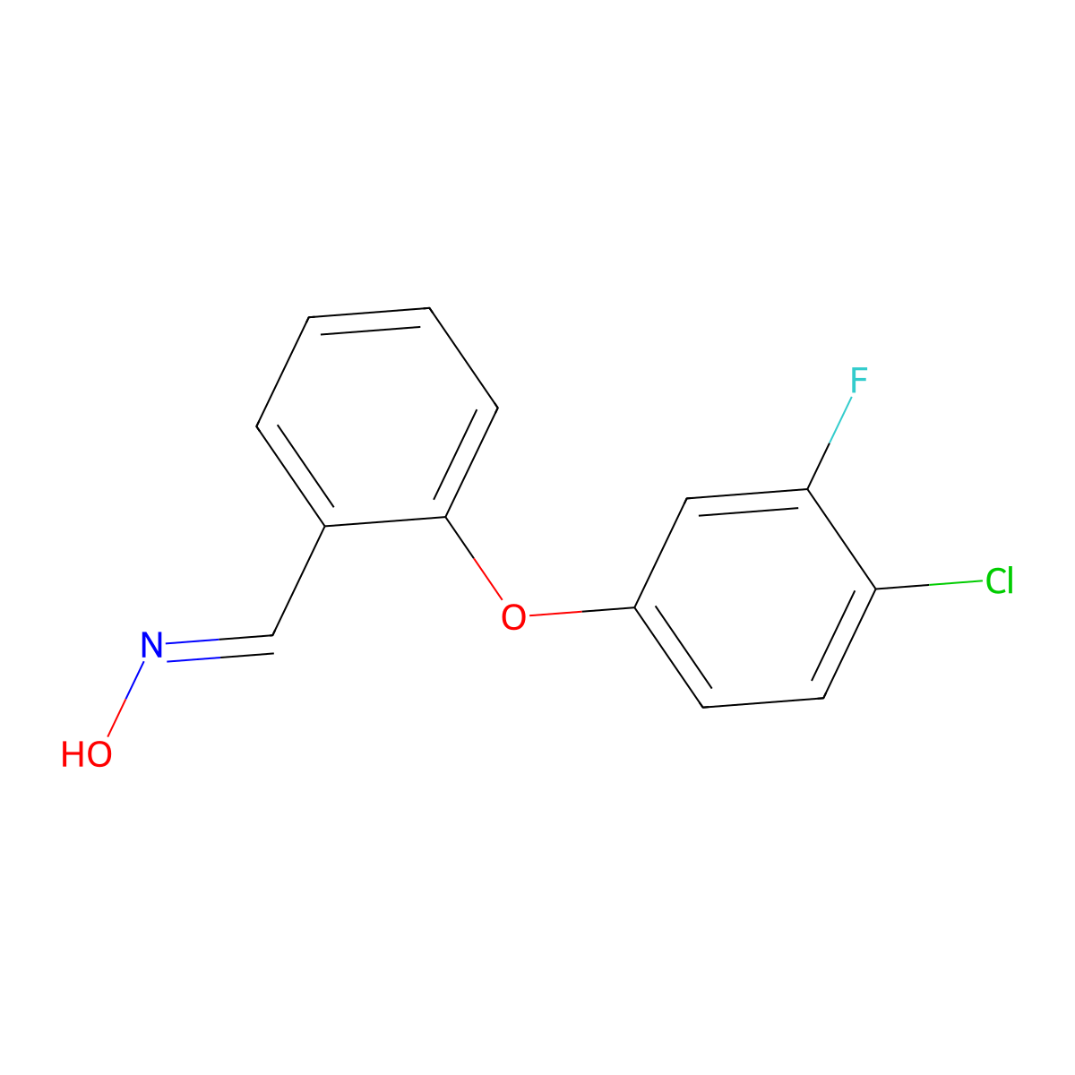 2-(4-Chloro-3-fluorophenoxy)benzaldehyde oxime molecular structure, CAS 451485-70-4