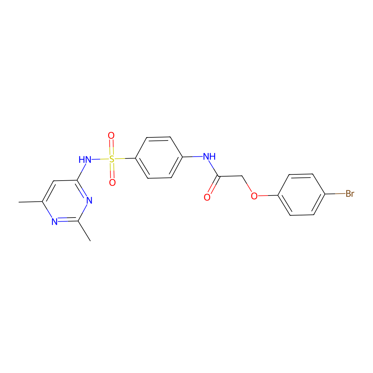 2-(4-bromophenoxy)-N-{4-[(2,6-dimethylpyrimidin-4-yl)sulfamoyl]phenyl}acetamide molecular structure, CAS 451491-87-5