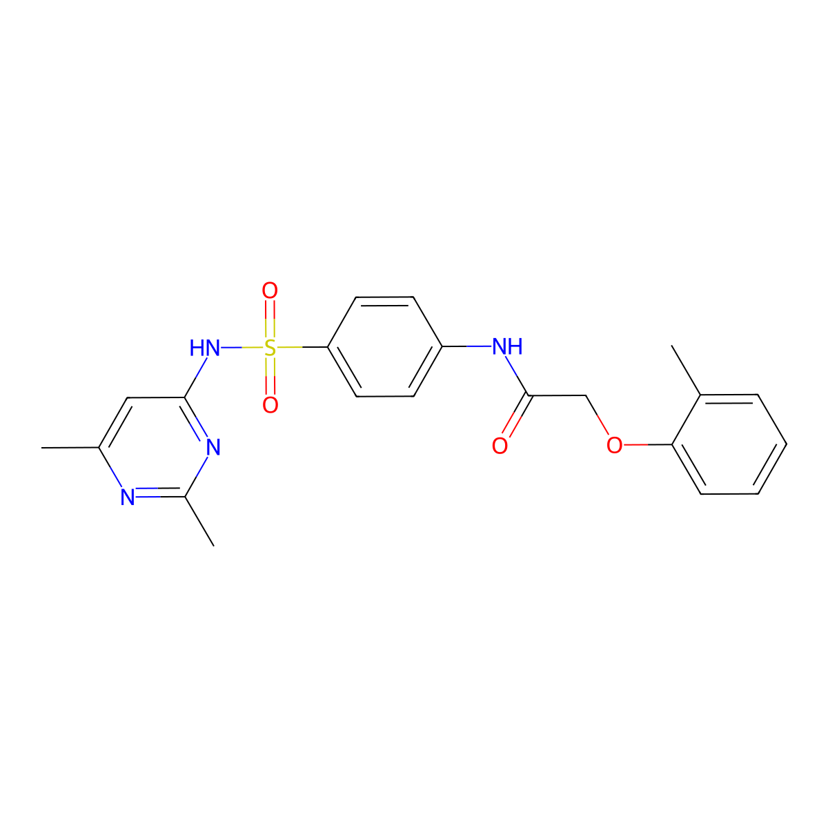 N-{4-[(2,6-dimethylpyrimidin-4-yl)sulfamoyl]phenyl}-2-(2-methylphenoxy)acetamide molecular structure, CAS 451492-00-5