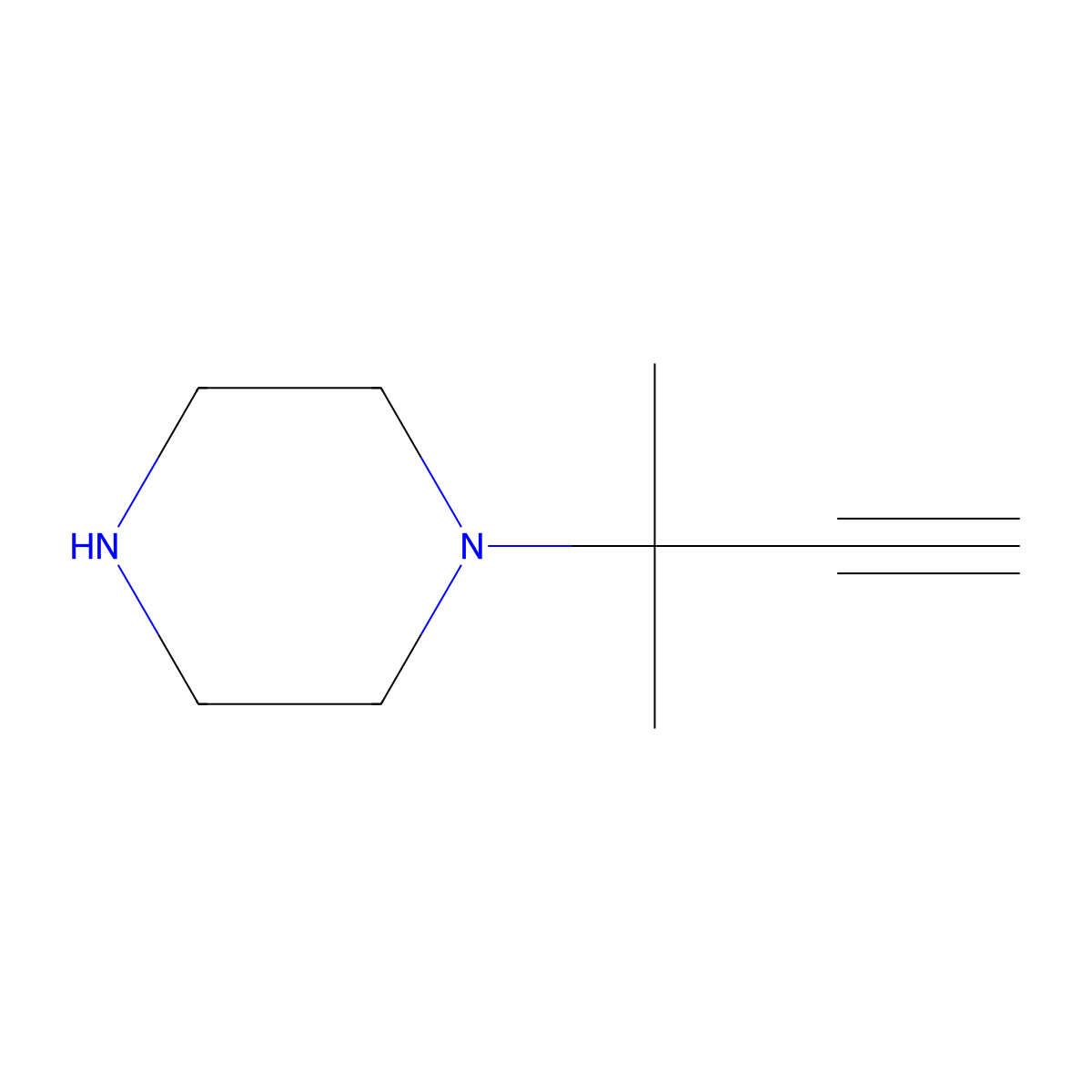 1-(2-Methylbut-3-yn-2-yl)piperazine molecular structure, CAS 451494-40-9