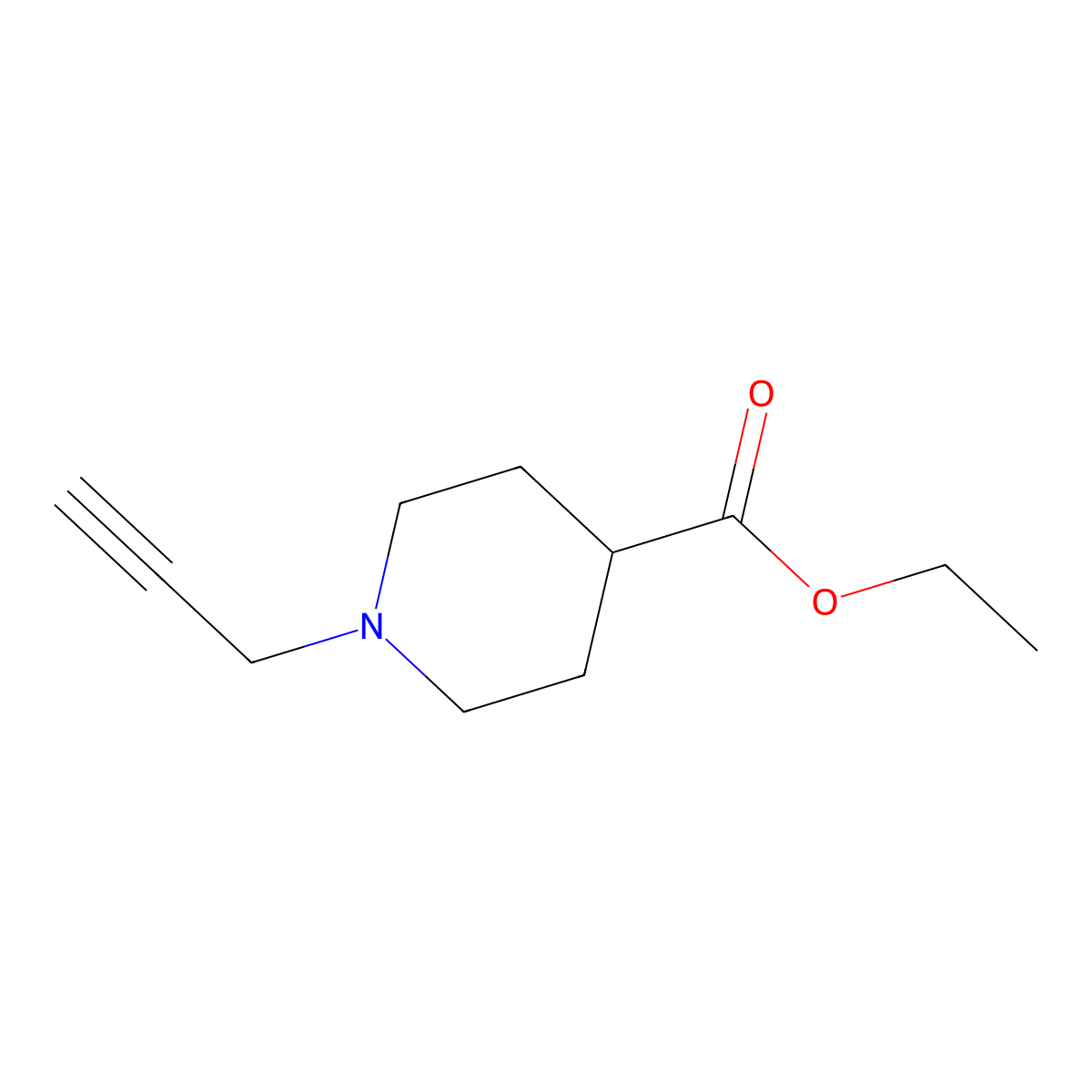 Ethyl 1-(prop-2-yn-1-yl)piperidine-4-carboxylate molecular structure, CAS 451495-08-2