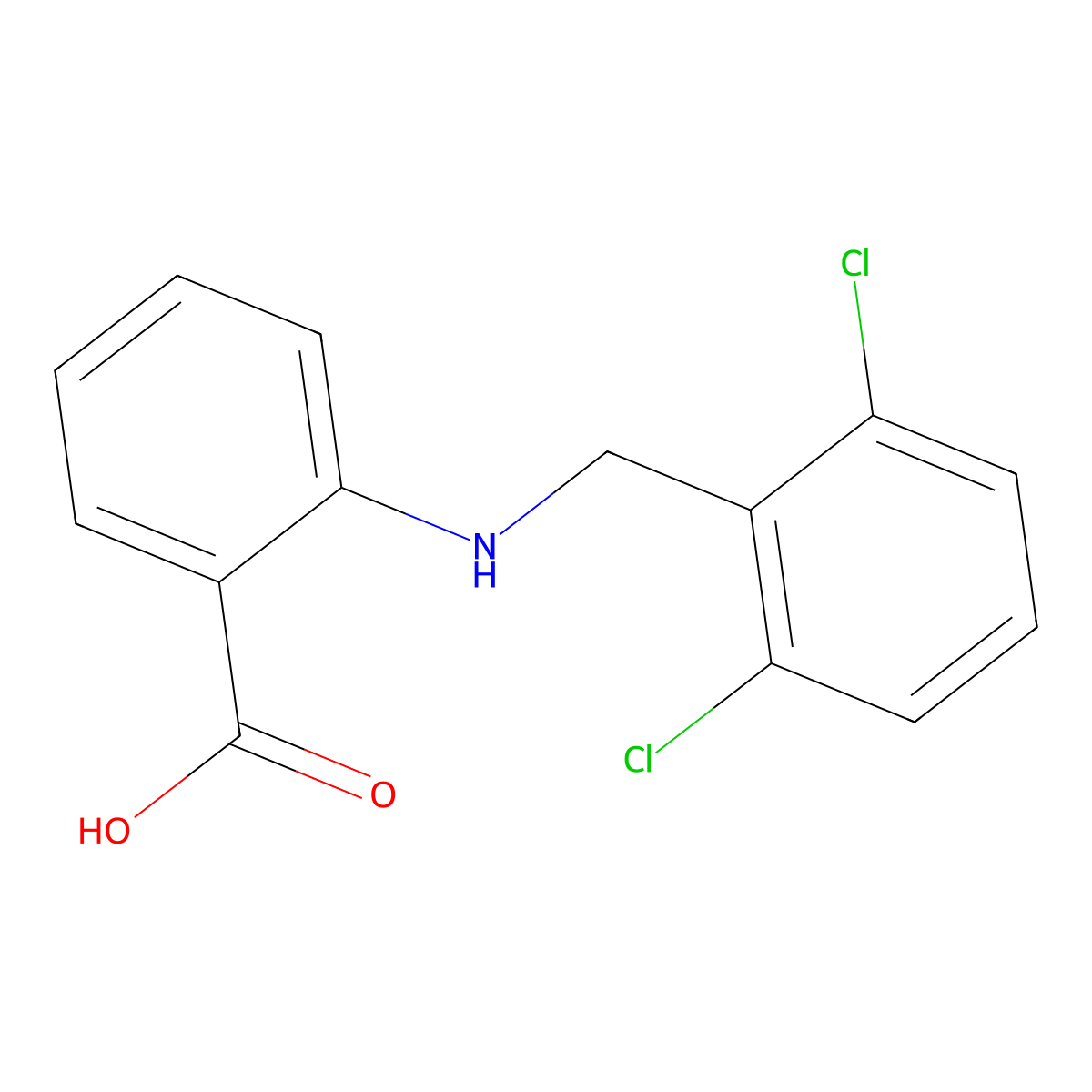 2-[(2,6-Dichlorobenzyl)amino]benzoic acid molecular structure, CAS 451498-52-5