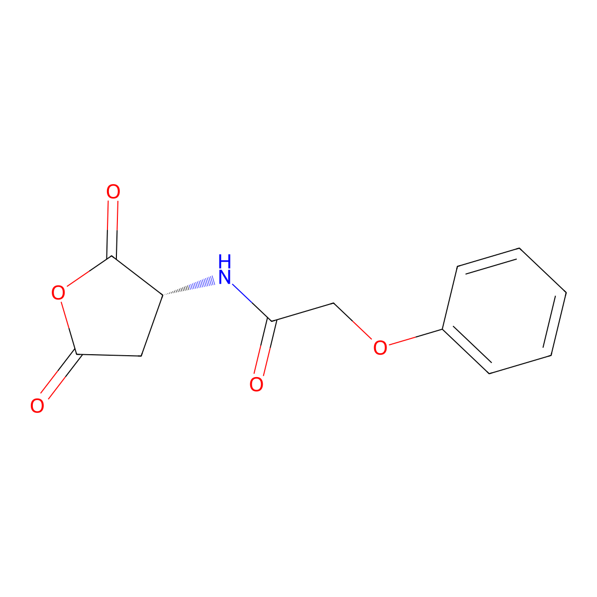 (R)-N-(2,5-Dioxotetrahydrofuran-3-yl)-2-phenoxyacetamide molecular structure, CAS 4515-22-4