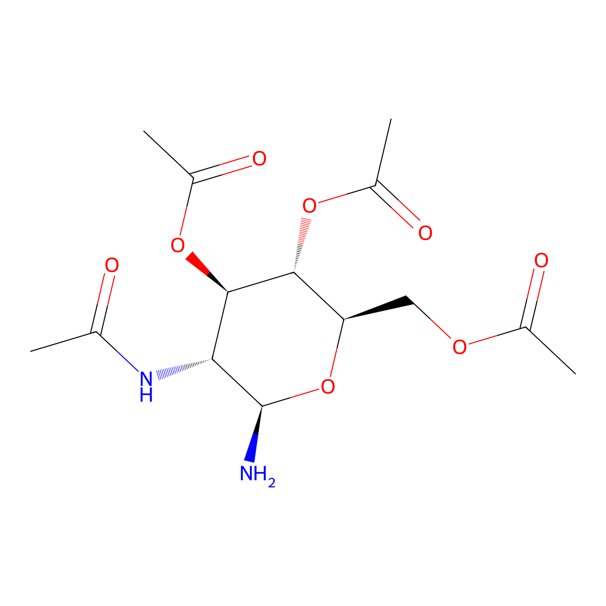 2-Acetamido-2-deoxy-3,4,6-tri-O-acetyl-beta-D-glucopyranosylamine molecular structure, CAS 4515-24-6