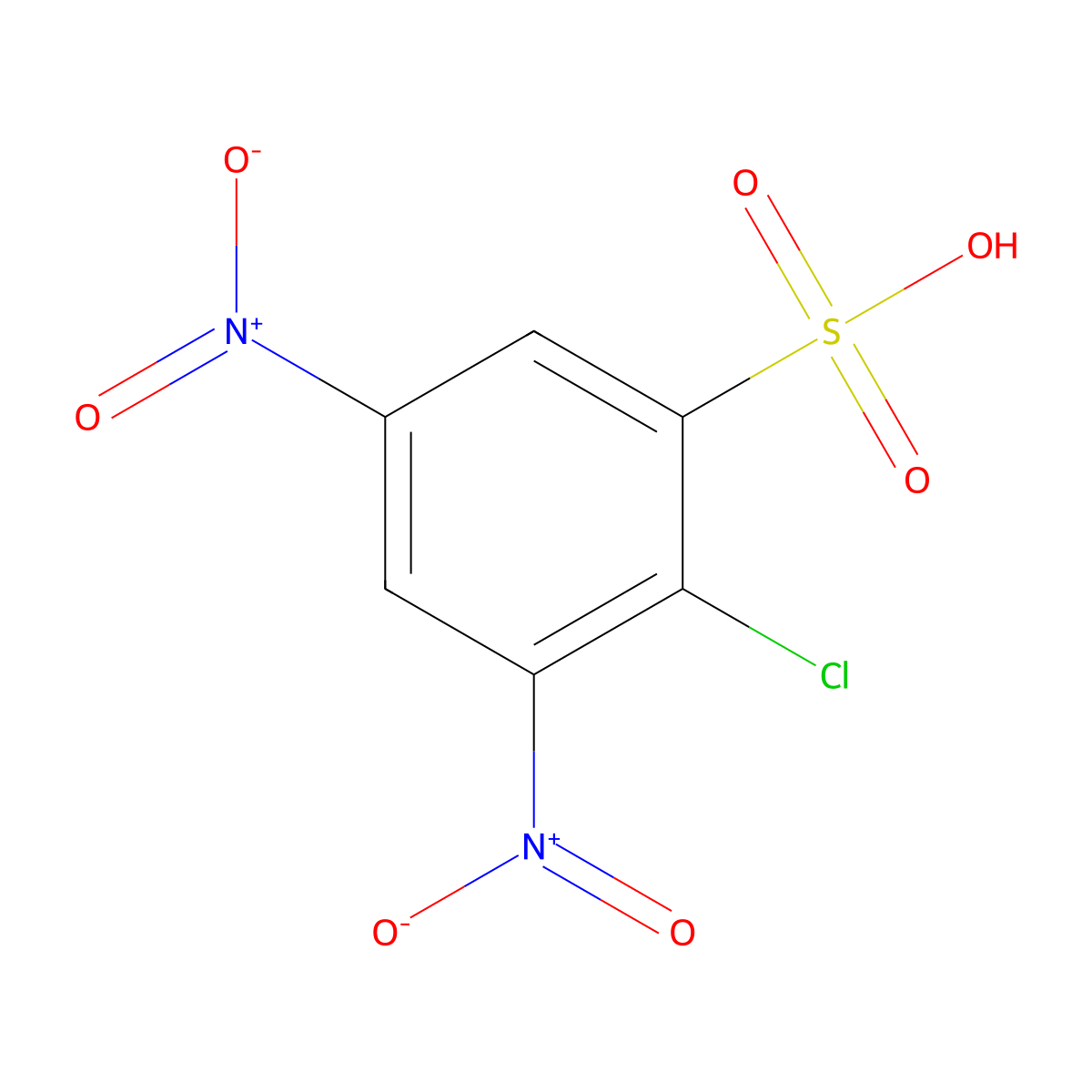2-Chloro-3,5-dinitrobenzenesulphonic acid molecular structure, CAS 4515-26-8