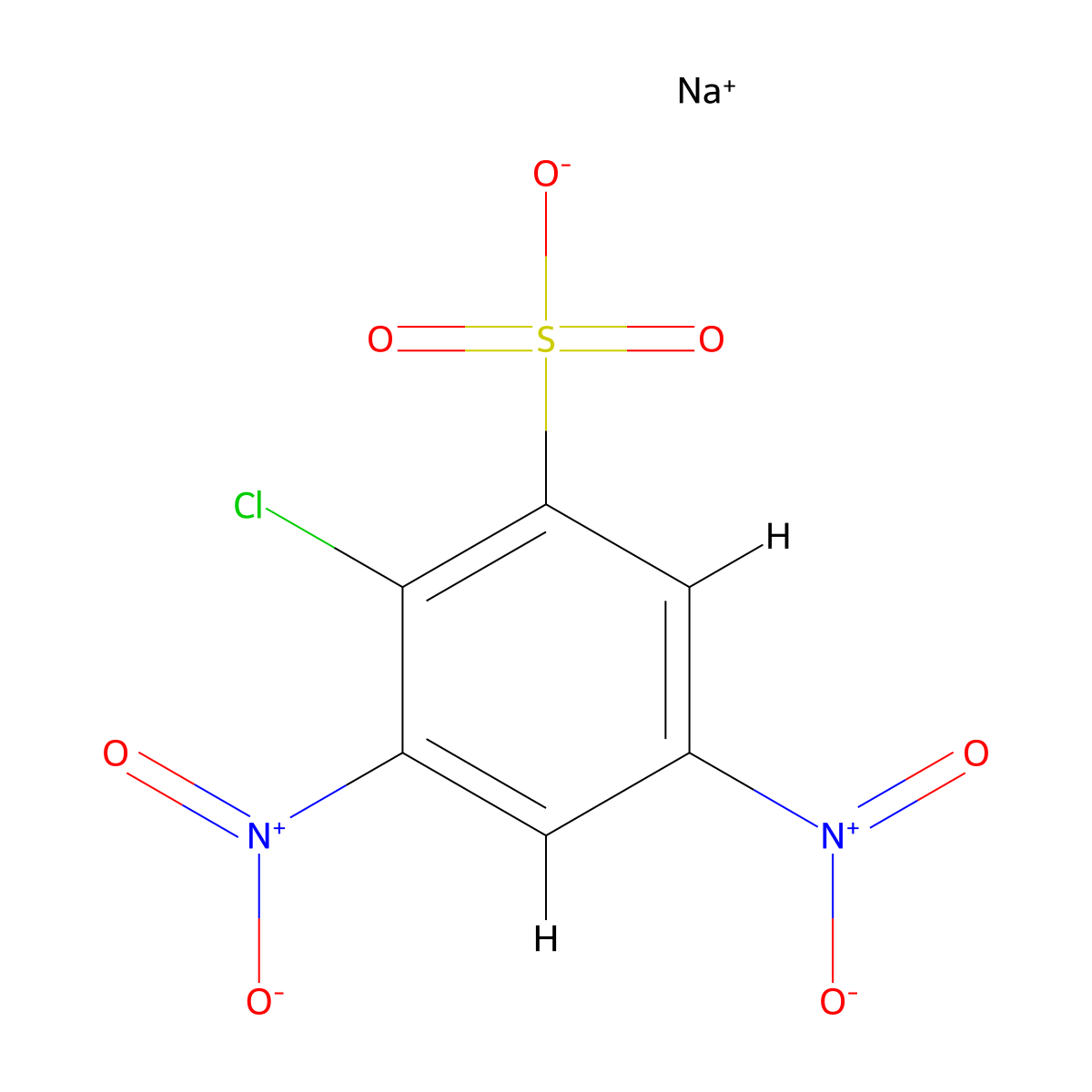 Benzenesulfonic acid, 2-chloro-3,5-dinitro-, sodium salt molecular structure, CAS 4515-30-4