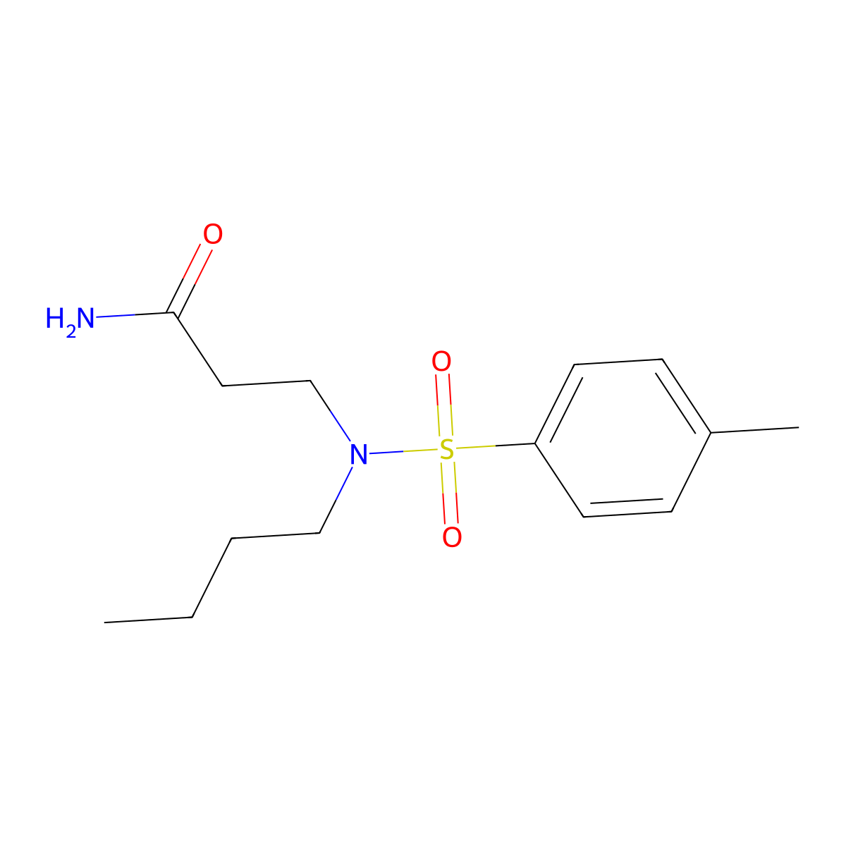 3-[Butyl-(4-methylphenyl)sulfonylamino]propanamide molecular structure, CAS 4515-87-1