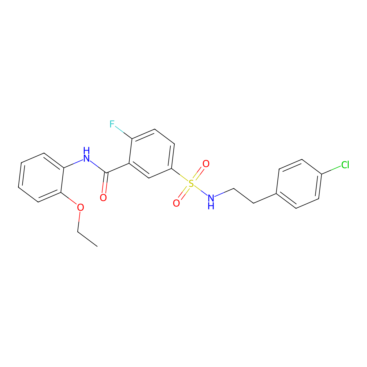5-(N-(4-chlorophenethyl)sulfamoyl)-N-(2-ethoxyphenyl)-2-fluorobenzamide molecular structure, CAS 451500-47-3