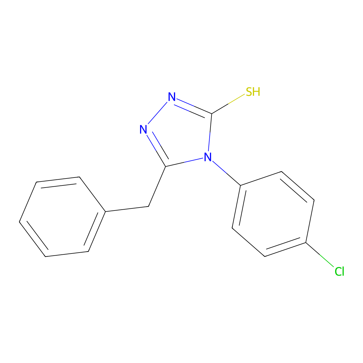 5-benzyl-4-(4-chlorophenyl)-4H-1,2,4-triazole-3-thiol molecular structure, CAS 451501-91-0