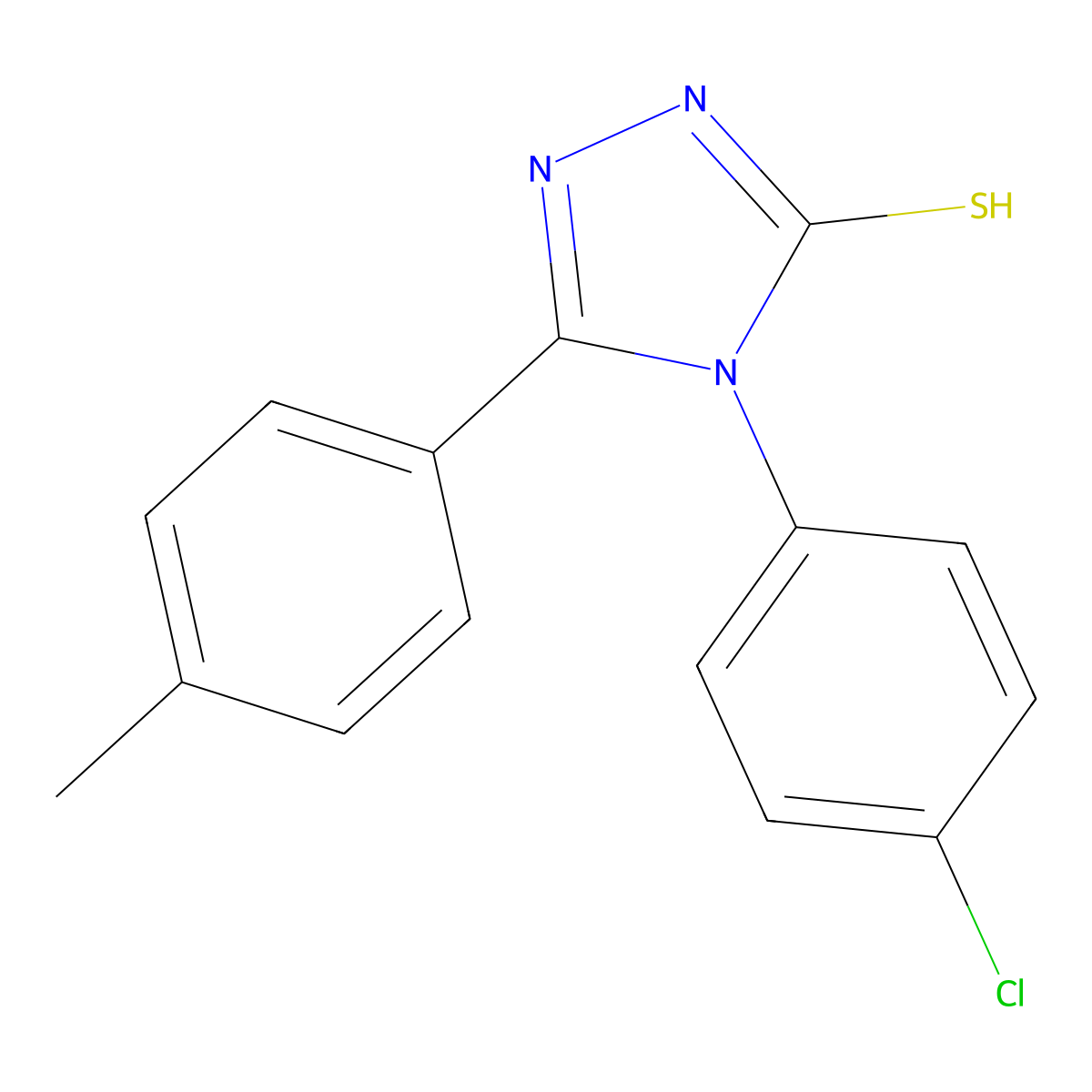4-(4-chlorophenyl)-5-(4-methylphenyl)-4H-1,2,4-triazole-3-thiol molecular structure, CAS 451501-95-4